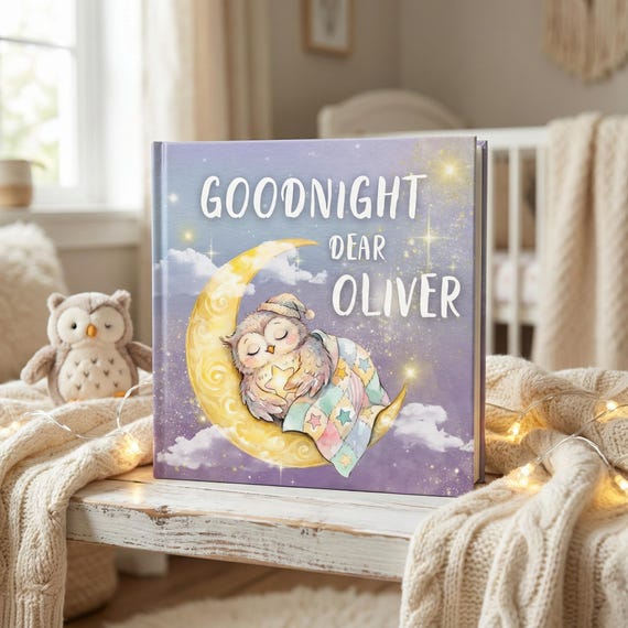 Personalized Bedtime Book • Custom Storybook Baby Gift • Sleepy Animal Friends • Baby Name Book • First Birthday Gift • Kids Story Book