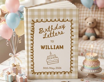 Birthday Letters Notebook for Baby Boy/ Girl Personalized Memory Journal Custom Son Daughter First Birthday Keepsake Gift Guestbook Wishes