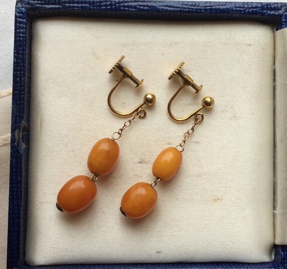 Beautiful Antique Art Deco Butterscotch Amber Drop