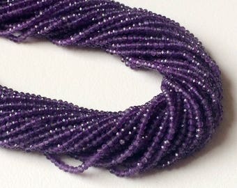 57 Pieces Purple AAAgems Amethyst Necklace 10 Inch 8-10mm Beads Amethyst Plain Rondelle Beads Amethyst Gemstone Beads