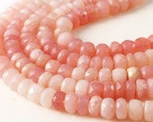 Pink Opal Beads, Pink Opal Faceted Rondelle Beads, Pink Opal Necklace, 8-8.5mm, 4 Inch. 20 Pcs - KRSA3
