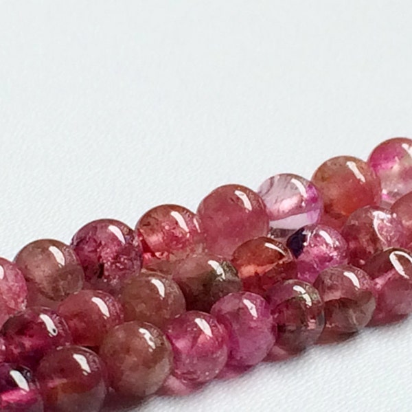 Pink Tourmaline Beads, Pink Tourmaline Plain Rondelles, Smooth Pink Rondelle Beads, 3.5mm Beads - 7 Inch Strand