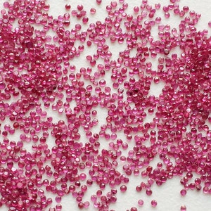 1.5-2mm Ruby Round Cut Stones, Natural Loose Ruby Gems, Tiny Faceted Ruby Round, Ruby For Jewelry (1Ct To 10Ct Options)- PGPA167