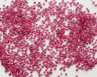 1.5-2mm Ruby Round Cut Stones, Natural Loose Ruby Gems, Tiny Faceted Ruby Round, Ruby For Jewelry (1Ct To 10Ct Options)- PGPA167