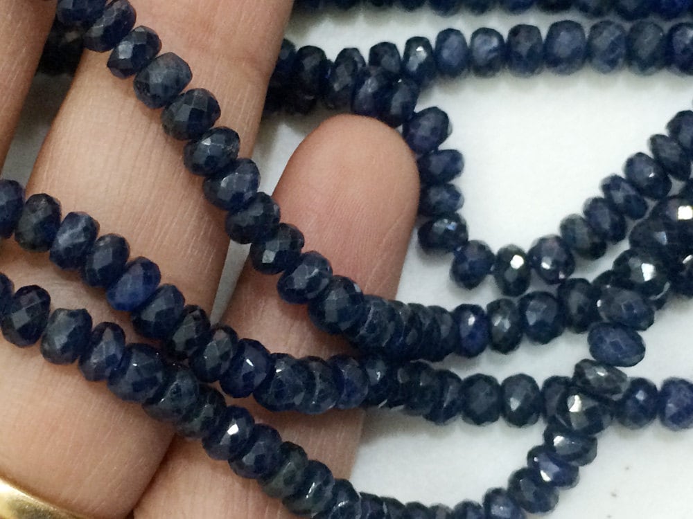 3.5mm 6mm Blue Sapphire Faceted Rondelle Sapphire for - Etsy