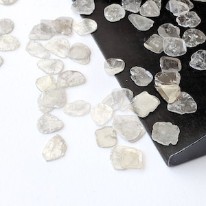 6-7mm White Grey Diamond Faceted Slices, White Grey Diamond Faceted Diamond Slices For Jewelry, White Grey Slices (0.5 Ct To 1Cts Options)