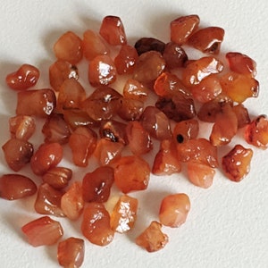 6-8mm Carnelian Rough Stones, Raw Carnelian, Loose Rough Carnelian Gemstones, Undrilled (5Pcs T0 50Pcs Options) - ADG323