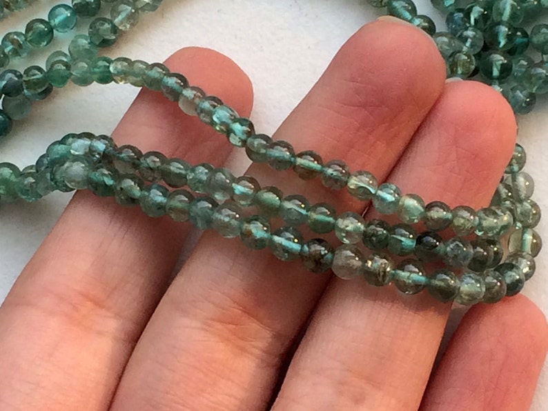 4-4.5mm WHOLESALE 5 Strands Green Apatite Beads Green Apatite Plain Round Beads RAMA139 Green Apatite Necklace