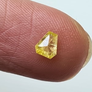 Yellow Shield Diamond, Natural Yellow Diamond Shield For Ring, Loose Diamond Shield Pendant, Diamond Shield for Engagement Rings, 4.8x4.3mm image 1