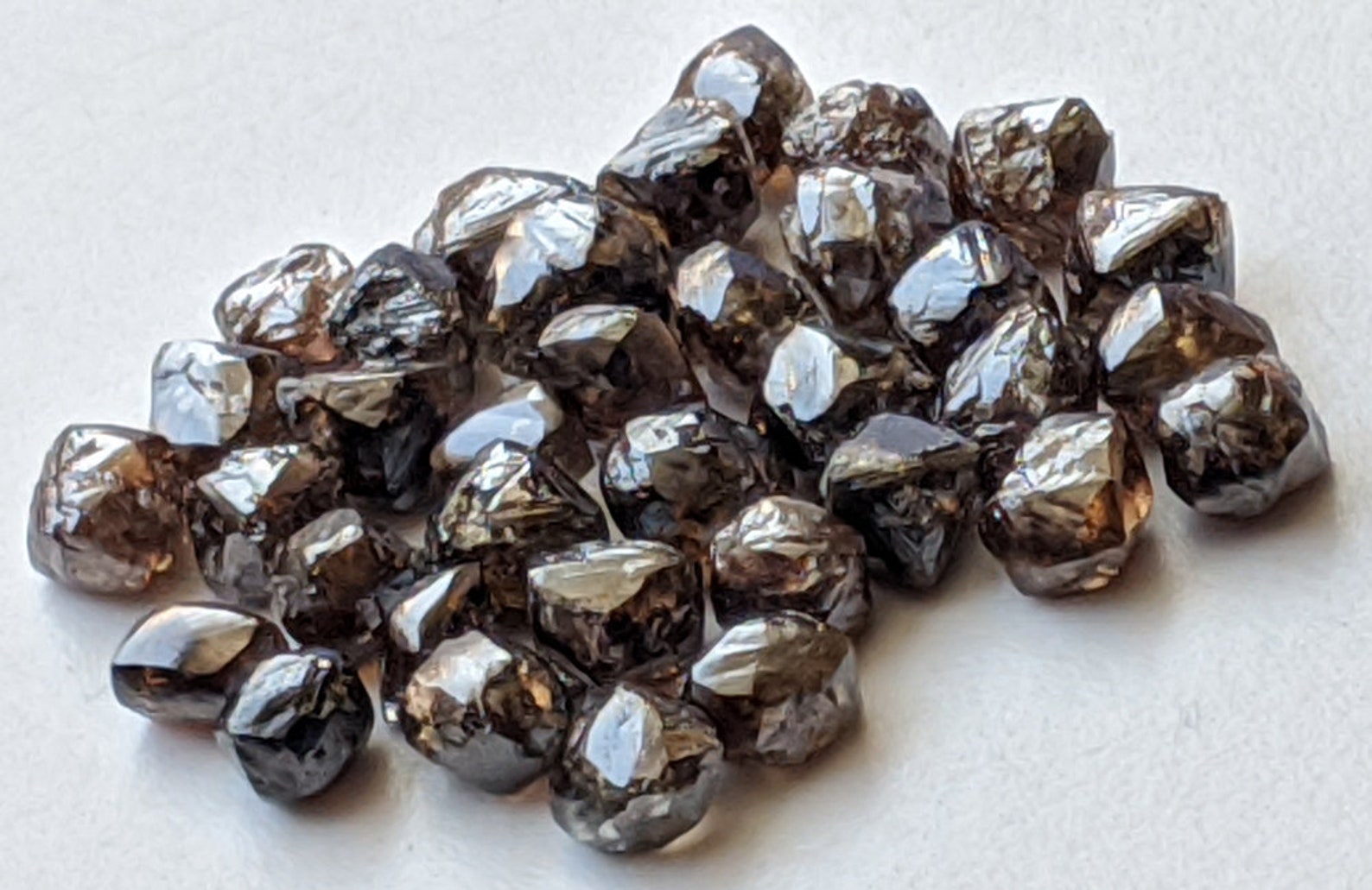 5-6mm Brown Raw Diamond Crystal, Natural Brown Rough Diamond Crystal, 2 ...