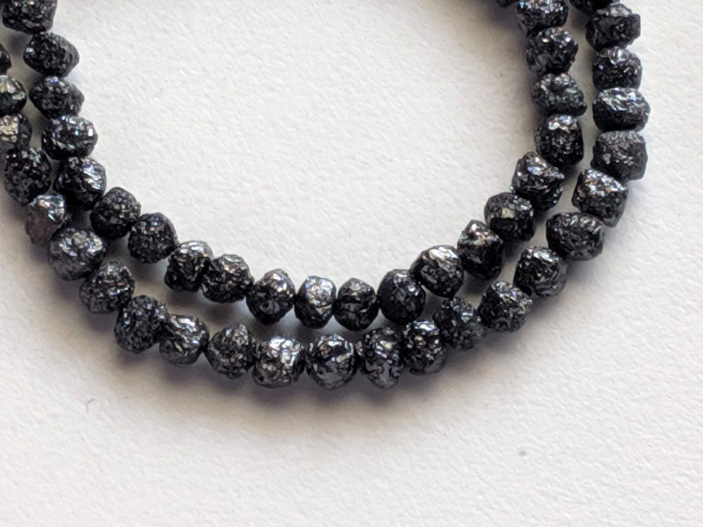 100% Certified 8 mm Black Diamond Beads- 10 Pcs - For Jewelry Making Beads