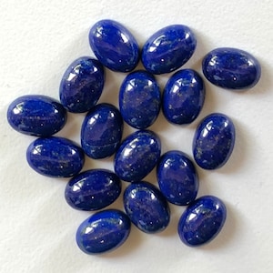 10x15mm Lapis Lazuli Oval Cabochons, Natural Plain Oval Lapis Lazuli Cabochons, Loose Lapis Lazuli, 5 Pieces Lapis For Jewlery - ANG39
