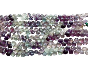 専用✳︎フローライト　ファセットハート他　合計4点 7 mm マルチフローライトファセットハートビーズ、フローライトビーズ