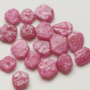 12-18mm Raw Ruby Stones, Ruby Rough Glass Filled Gems, Raw Ruby, Loose Ruby Gems, Ruby Pink Rough Stones (5Pcs To 10Pcs Options)- RRPS40