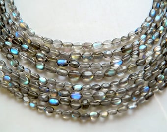 5-7mm Labradorite Plain Oval Beads, Blue Fire Gemstones, Flashy Blue Beads, Labradorite Oval Beads For Jewelry, 13 Inch Labradorite