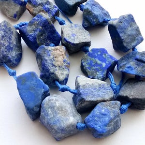 22-25mm Huge Raw Sodalite Stone, Natural Loose Rough Gemstone, Sodalite Rough Nugget Bead, Sodalite For Jelwery (8Pc To 16Pc Option)- PUSNT5