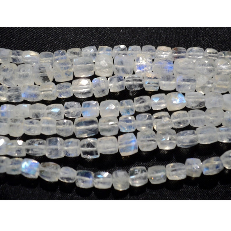 Rainbow Moonstone Moonstone Beads Box Beads Faceted Moonstone 7mm Appr0x 8 Pieces
