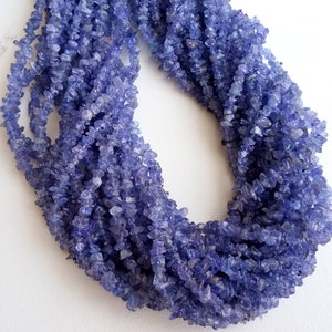 4-6mm Tanzanite Chips, Natural Tanzanite Chip Beads, Tanzanite Gemstone, Blue Tanzanite For Jewelry Tanzanite Necklace (16IN To 32IN Strand)