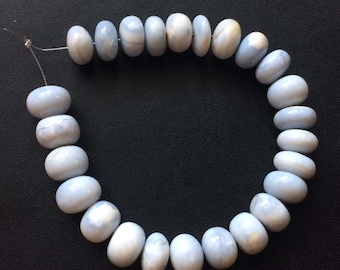 11mm Blue Opal Plain Rondelle Beads, Natural Blue Opal For Necklace, Loose Blue Opal Beads, 3 Inch Opal Beads - kS3625