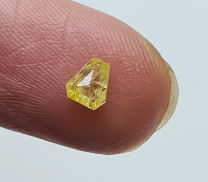 Yellow Shield Diamond, Natural Yellow Diamond Shield For Ring, Loose Diamond Shield Pendant, Diamond Shield for Engagement Rings, 4.8x4.3mm image 9