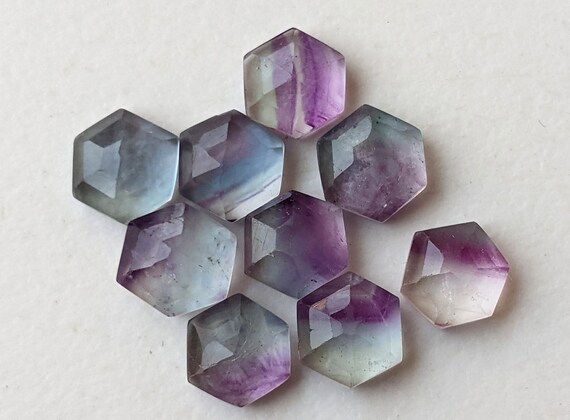 Purple Fluorite Cabochon bead Flat Back cabochon natural purple beads for jewellery making 2 Pieces Fluorite