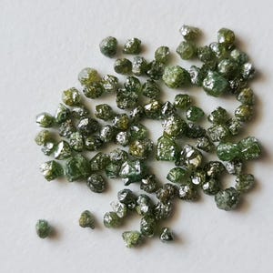Green Diamond, Green Raw Diamond, Raw Uncut Diamond Perfect for Bezel and Prong Setting, Green Diamond Loose 2-2.5mm (1ct To 2Ct) - PDD696