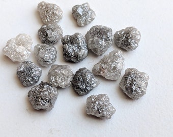 6.5-7mm Flat Grey Raw Diamond Slice, Beautiful Grey Rough Diamonds, Uncut Diamond, Perfect for Bezel and Prong Setting (1Pc To 5Pc Option)