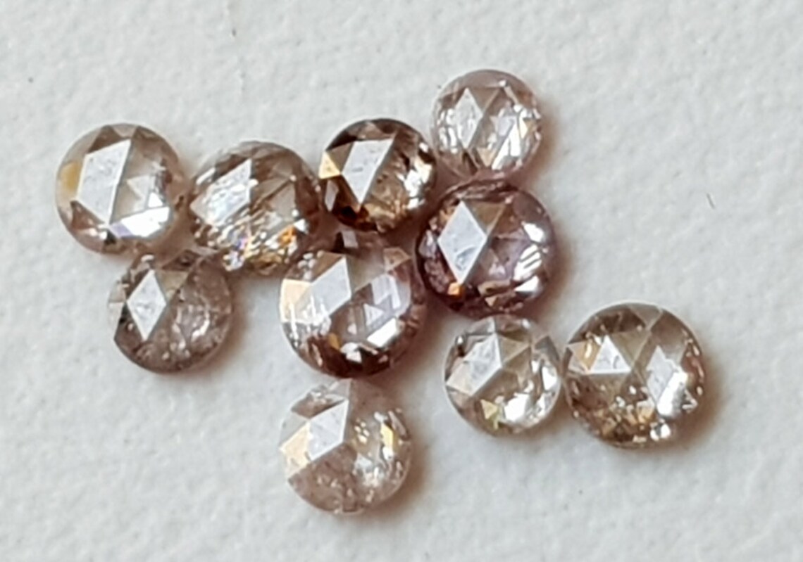 Pink Roses Cut 2.4mm-2.5mm Pink Rose Cut Diamond Rare Natural Rose Cut | Etsy
