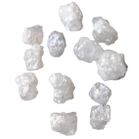 x8 Perles de Diamant bleu naturel brut certifié Gemmes Aventures