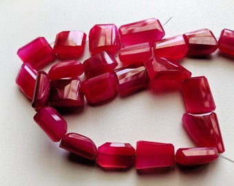 Cuentas facetadas de calcedonia rosa intenso de 16-25 mm, para joyería (de 10 a 20 cm) - PDG216