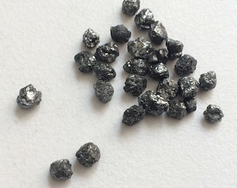 4-6mm Black Raw Diamonds, Black Rough Diamond, Black Raw Diamond, Uncut Diamond, Conflict Free For Jewelry (1Ct To 10Ct Options)