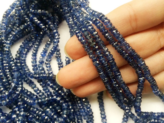 16 Inch Kyanite Gemstone Kyanite Faceted Rondelle Beads Blue Kyanite Beads 3-5mm AGA85 Kyanite Necklace