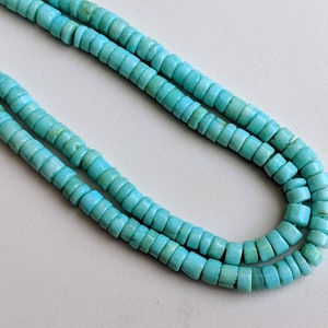 6mm Blue Opal Beads, Blue Opal Plain Smooth Tyre Beads, Blue Opal Spacer Beads, 14 Inches Blue Opal Beads For Jewelry - PAG9