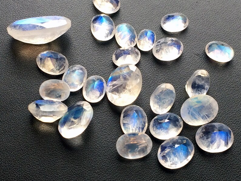 5x7 mm Pear Rainbow Moonstone Cabochon Loose Gemstone Wholesale Lot 20 pcs