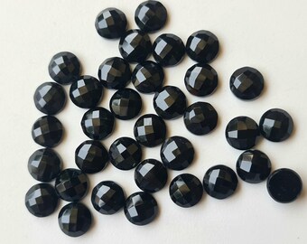 ブラックオニキス ローズカット クッション宝石 10個: 6-20 mm 卸売