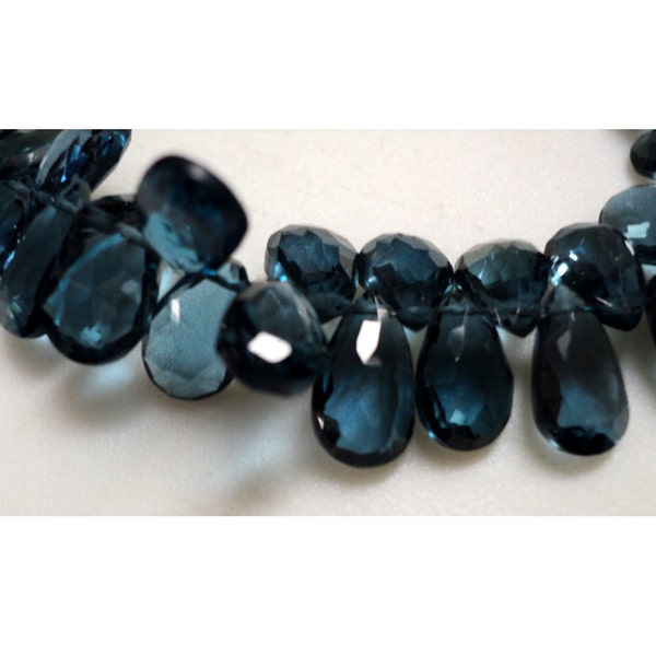 6x9mm London Blue Topaz Faceted Pear Shaped Briolettes, Blue Topaz Faceted Pear, London Blue Topaz For Jewelry (10Pcs To 20Pcs Options)