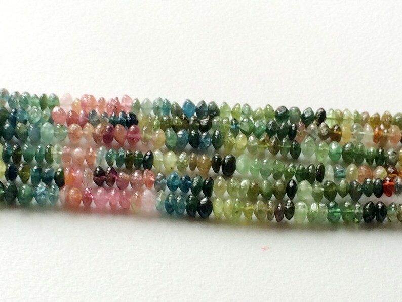 Multi Tourmaline Necklace 4.5mm Beads Tourmaline 8 Inch Strand Multi Tourmaline Rondelle Beads Green Tourmaline