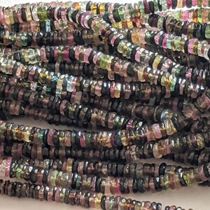5-5.5mm Multi Tourmaline Beads, Multi Tourmaline Faceted Spacer Beads, Tourmaline Tyre Beads, Tourmaline for Jewelry (4IN To 16IN) - AAG84