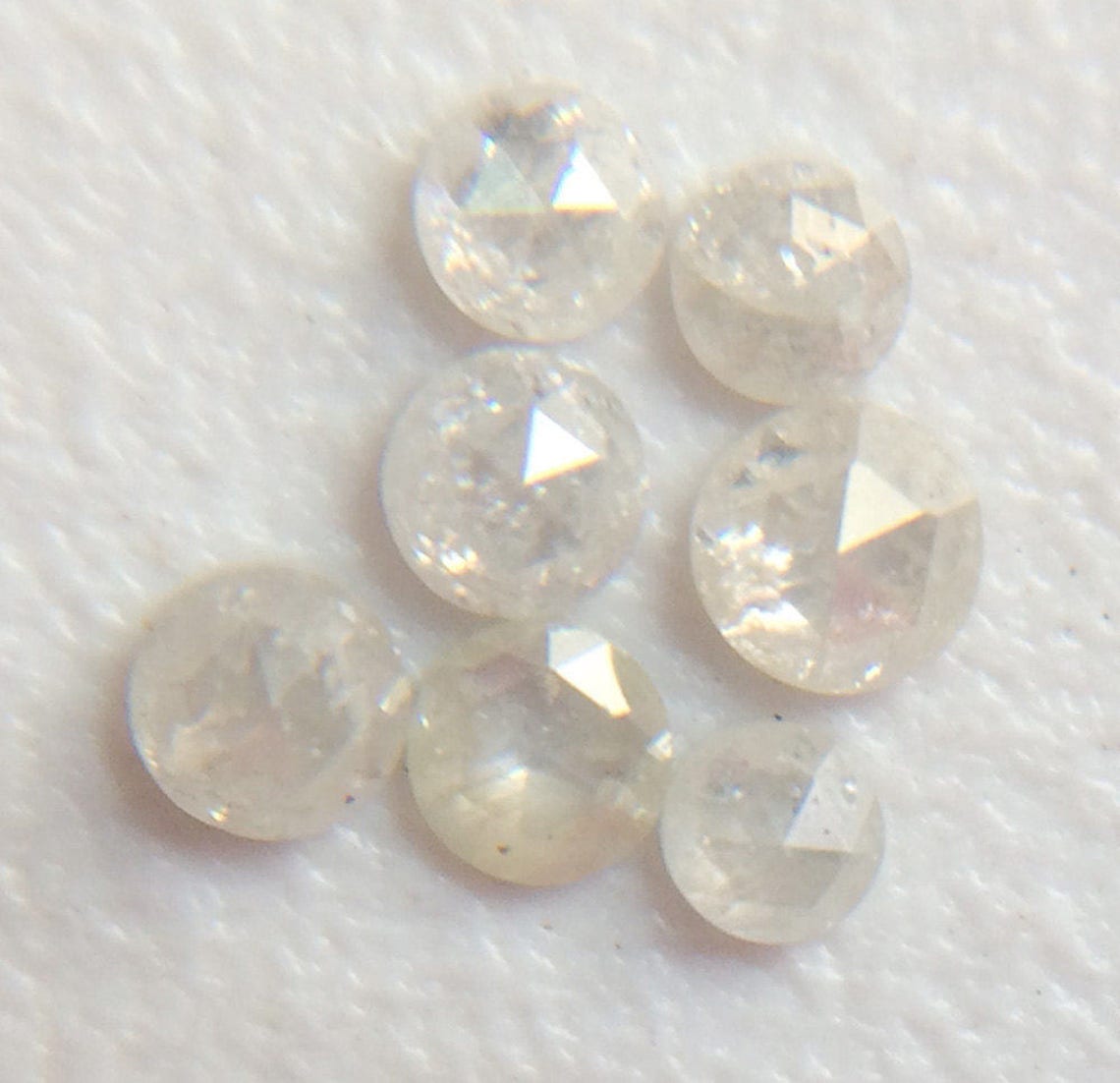 22.5mm White Rose Cut Diamond Loose Rose Cut Diamonds Flat Etsy