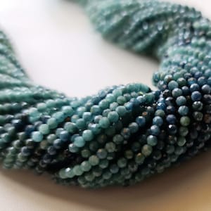 2.5mm Moss Aquamarine Faceted Rondelles Natural Moss Aquamarine Beads Moss Aquamarine For Necklace / Jewelry (1STR - 5STR Options) - DGA53