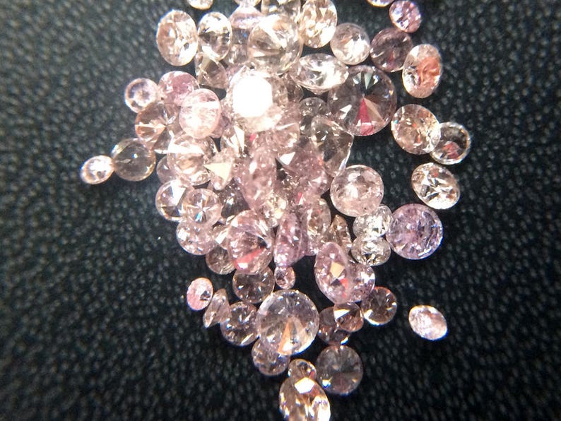 1-2mm Pink Round Brilliant Cut Melee Diamond Tiny Solitaire - Etsy