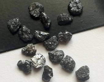 7～8mm ブラックダイヤモンド、フラットブラック原石、ブラック未加工