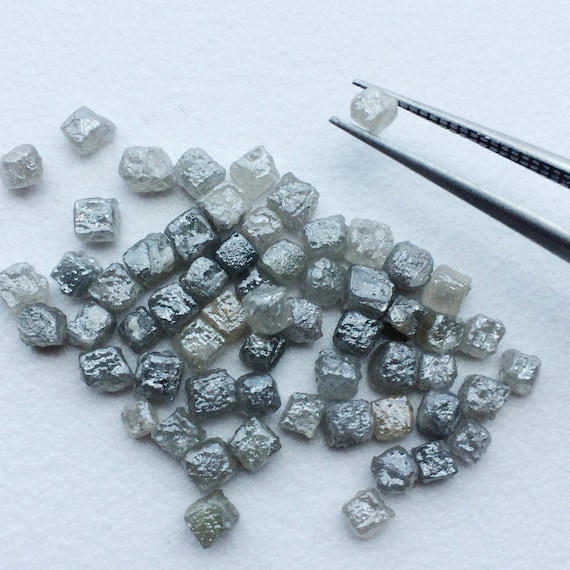 3mm Grey Diamond Box Cubes, Natural Rough Diamond, Raw Diamond, Uncut  Diamond, Wholesale Diamonds, Grey Cube For Jewelry (1Ct To 10Ct)