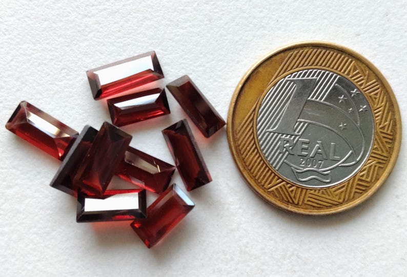 5x8mm - 5x13mm Approx. Garnet Emerald Cut Stone, Natural Faceted Garnet Stones, Loose Garnet For Jewelry (10Cts To 20Cts Options)- ADG143 image 12