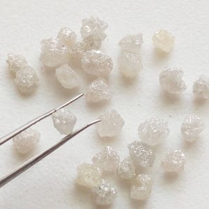 3.5-5mm White Rough Diamond, White Raw Diamond, Uncut Diamond, Loose White Diamond, Conflict Free Diamond For Jewelry 5Pc To 10Pc DDP172 image 5