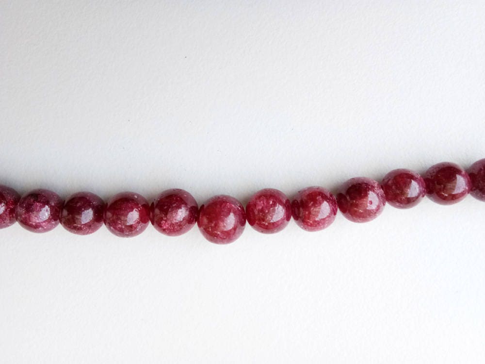 8.5-11mm Ruby Plain Round Balls, Ruby Jewelry, Ruby for Necklace, 6 ...