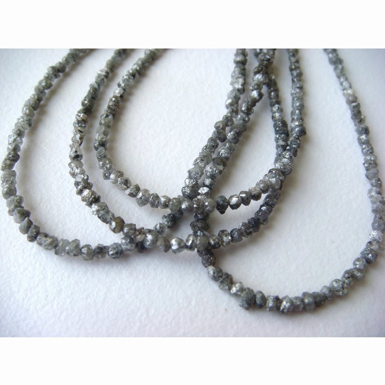 Raw Diamonds Conflict Free Diamond Rough Diamonds Natural Rondelle Beads 8 Inch Half Strand 1.5mm To 3mm Beads Grey Diamond Beads