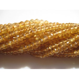 3mm Citrine Coated Faceted Rondelle Beads, Mystic Citrine Gem Stone Rondelle Beads, 13 Inch Coated Citrine For Jewelry (1ST To 5ST Options)