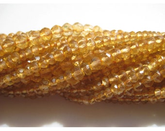 3mm Citrine Coated Faceted Rondelle Beads, Mystic Citrine Gem Stone Rondelle Beads, 13 Inch Coated Citrine For Jewelry (1ST To 5ST Options)