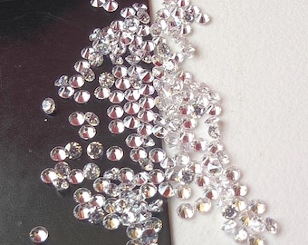 1mm Cubic Zirconia, Loose Round Zircon, Faceted Zirconia, Sparkling Clear CZ Diamond, Brilliant Cut CZ, Round CZ (250Pcs To 1000Pcs Options)